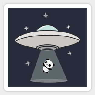 Cute Panda UFO T-Shirt Sticker